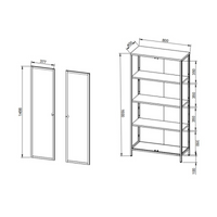 Vetrina Milton 52A in acciaio laminato con 2 ante vetro temperato ondulato colore verde menta