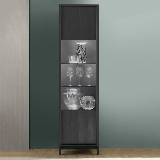 Vetrina con anta Giugi 55x40x203 colore nero frassinato