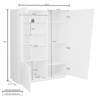 Vetrina Vega – 2 ante – 120x146x43 - Ardesia