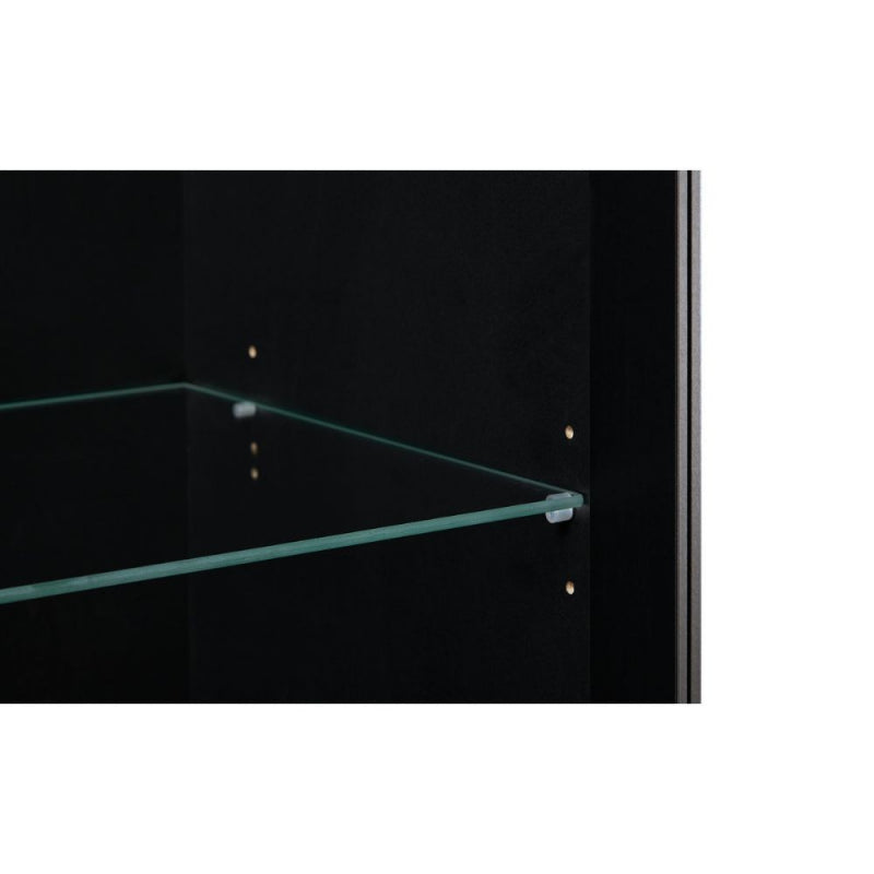 Vetrina Vienna52A 4 ante e cassetto nera con frontali effetto vimini