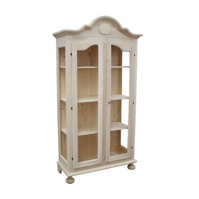 Vetrina classica 2 porte in legno tinta noce l.103 p.45 h.197 (958) - Mobili 2G