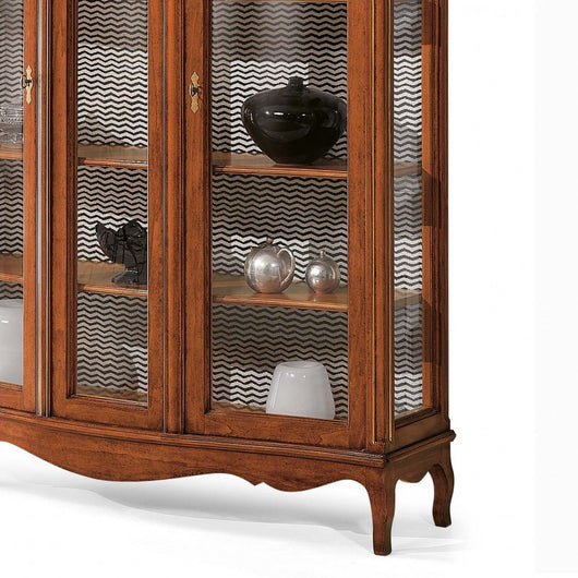 Vetrina in legno massello 2 porte vetri curvi anteriori misura l.159 p.47 h.212 - Mobili 2G