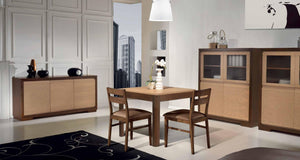 Vetrina in frassino tabacco poro aperto 4 porte con zoccolo l.128 p.45 h.148