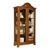 Vetrina classica 2 porte in legno tinta noce l.103 p.45 h.197 (958) - Mobili 2G