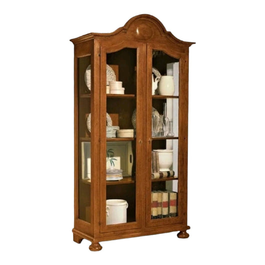 Vetrina classica 2 porte in legno tinta noce l.103 p.45 h.197 (958) - Mobili 2G