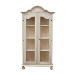 Vetrina classica 2 porte in legno tinta noce l.103 p.45 h.197 (958) - Mobili 2G