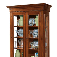 Vetrina 2 porte 2 cassetti in legno tinta noce l.125 x p.48 h.196 (606) - Mobili 2G