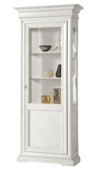 Vetrina 1 porta dx-sx in legno laccato bianco misure l.86 p.51 h.215 (3127) - Mobili 2G