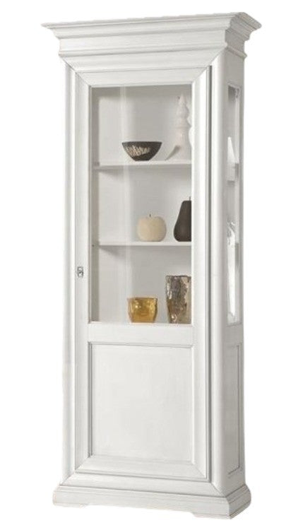 Vetrina 1 porta dx-sx in legno laccato bianco misure l.86 p.51 h.215 (3127) - Mobili 2G