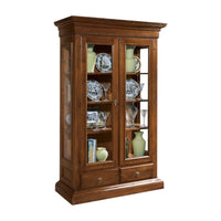 Vetrina 2 porte 2 cassetti in legno tinta noce l.125 x p.48 h.196 (606) - Mobili 2G