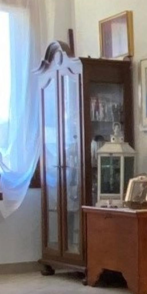 Vetrina classica 2 porte in legno tinta noce l.103 p.45 h.197 (958) - Mobili 2G