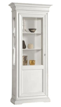 Vetrina 1 porta dx-sx in legno laccato bianco misure l.86 p.51 h.215 (3127) - Mobili 2G