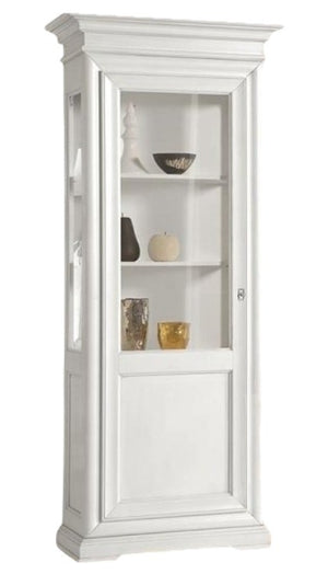 Vetrina 1 porta dx-sx in legno laccato bianco misure l.86 p.51 h.215 (3127) - Mobili 2G