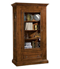 Vetrina 1 porta 1 cassetto in legno tinta noce l.118 x p.47 h.198