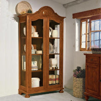 Vetrina classica 2 porte in legno tinta noce l.103 p.45 h.197 (958) - Mobili 2G