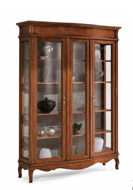 Vetrina in legno massello 2 porte vetri curvi anteriori misura l.159 p.47 h.212 - Mobili 2G