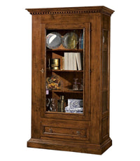 Vetrina 1 porta 1 cassetto in legno tinta noce l.118 x p.47 h.198