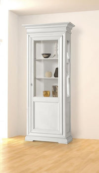 Vetrina 1 porta dx-sx in legno laccato bianco misure l.86 p.51 h.215 (3127) - Mobili 2G