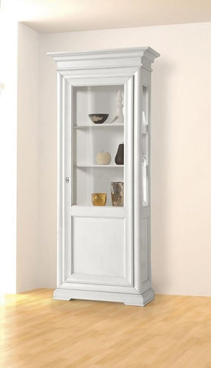 Vetrina 1 porta dx-sx in legno laccato bianco misure l.86 p.51 h.215 (3127) - Mobili 2G