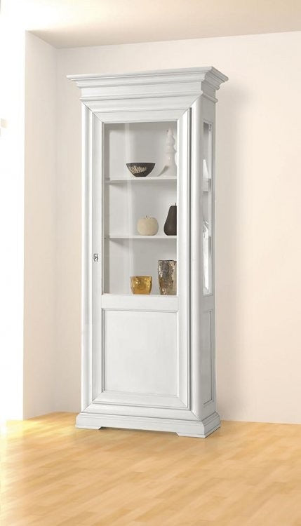 Vetrina 1 porta dx-sx in legno laccato bianco misure l.86 p.51 h.215 (3127) - Mobili 2G