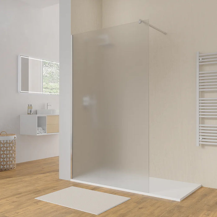 Doccia walk-in 70 cm vetro 8mm anticalcare opaco h200 profili cromo | Keros 