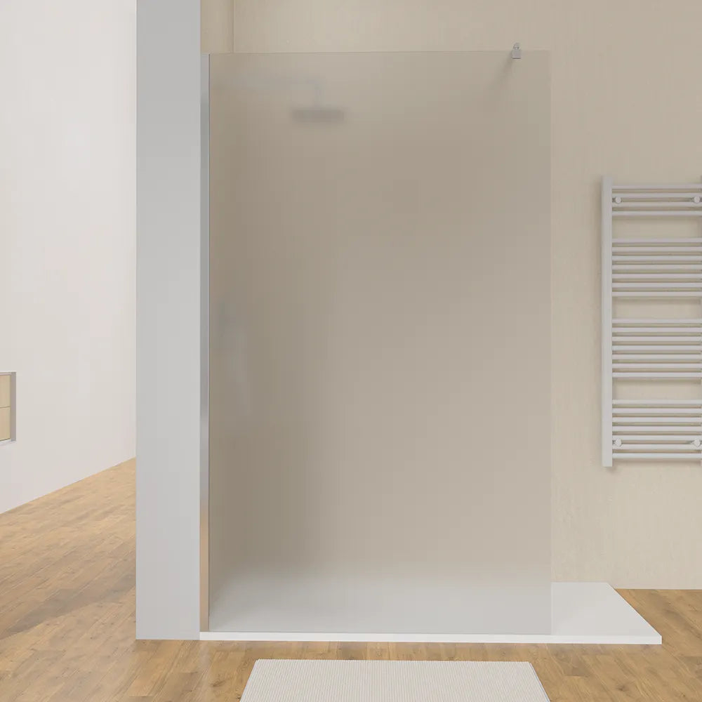 Doccia walk-in 110 cm vetro 8mm anticalcare opaco h200 profili cromo | Keros 