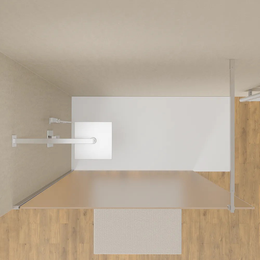 Doccia walk-in 70 cm vetro 8mm anticalcare opaco h200 profili cromo | Keros 