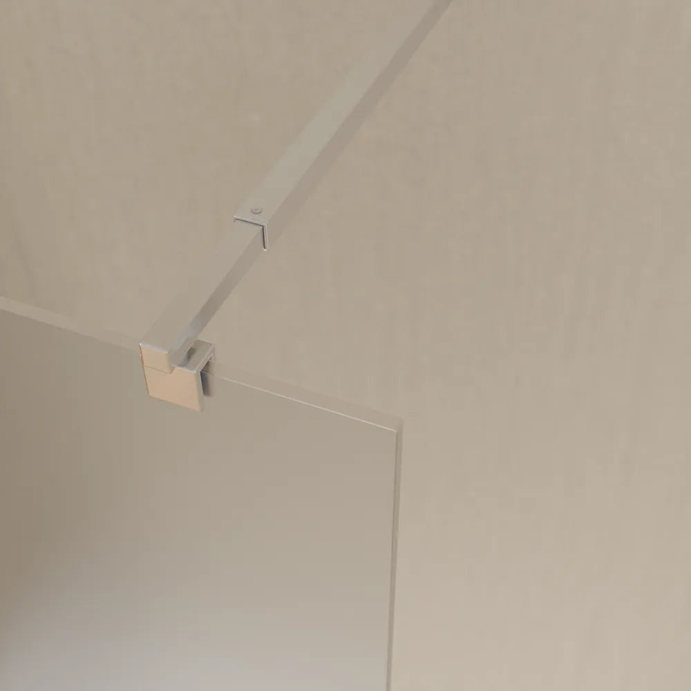 Doccia walk-in 140 cm vetro 8mm anticalcare opaco h200 profili cromo | Keros 