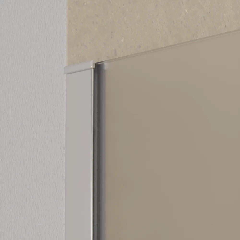Doccia walk-in 150 cm vetro 8mm anticalcare opaco h200 profili cromo | Keros 
