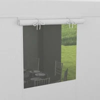 Copertura per Gazebo 3x3 m in PE Impermeabile con Porte a Cerniera e Finestre, Bianco