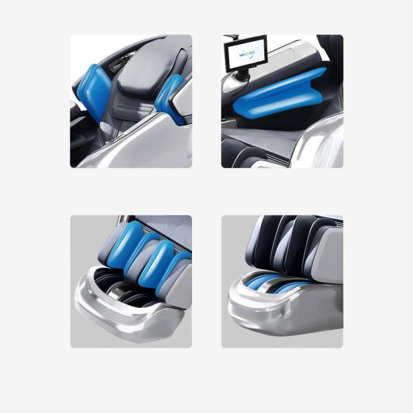 Poltrona massaggiante full body con riscaldamento, guida SL, Bluetooth, Bianco