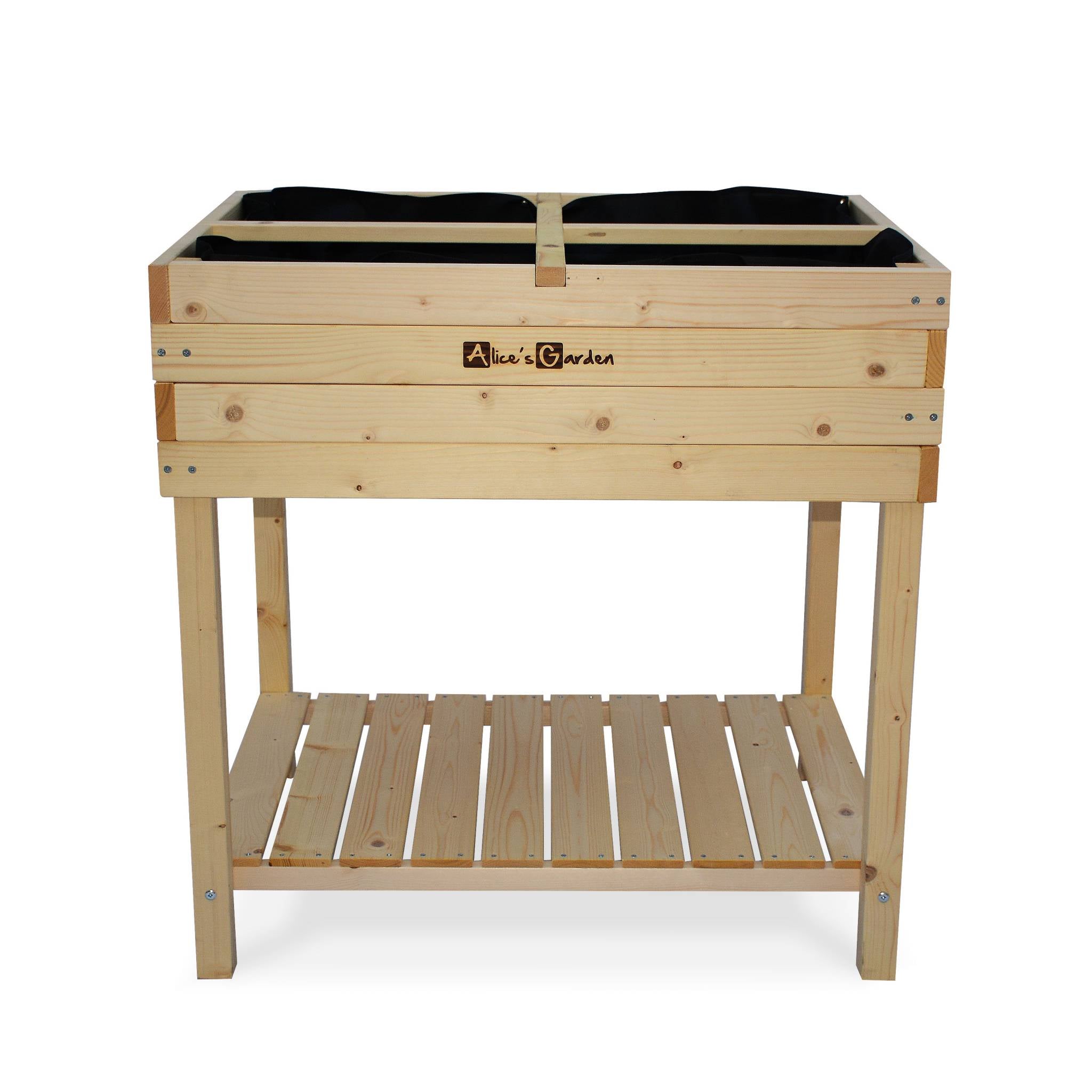 Orto quadrato rialzato in legno d'abete 80x60 cm, marrone naturale