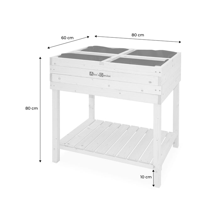 Orto quadrato rialzato in legno d'abete 80x60 cm, marrone naturale
