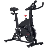 Cyclette Magnetica con Volano 10 kg, Sedile e Manubrio Regolabili, Monitor LCD, Porta Tablet, Nero