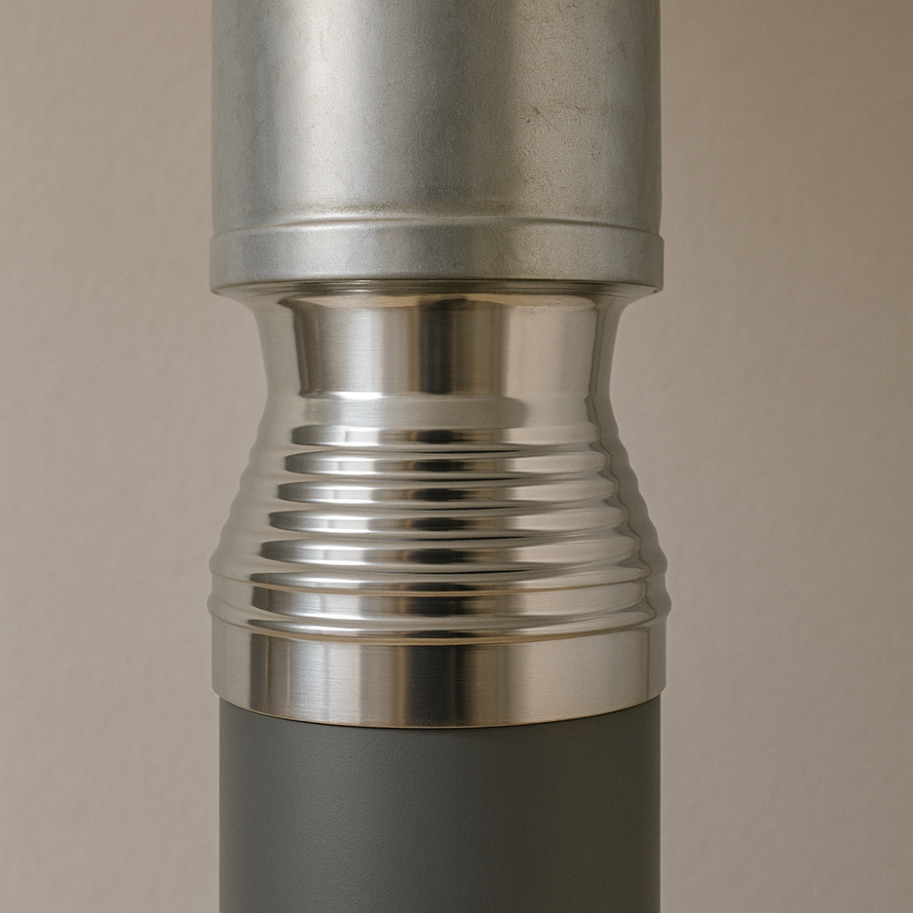 Aumento canna fumaria acciaio inox mono parete sp. 0,5 mm finitura ba lucida *** misura Ø 200/300 mm, confezione 1