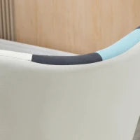 Poltroncina da Camera in Velluto Trapuntato e Gambe in Legno, 66x76x98cm, Multicolore