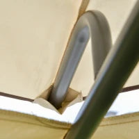 Gazebo da Giardino 3.5x3.5m in Metallo e Poliestere Beige con Doppio Tettuccio