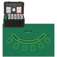 Set Poker con 600 Fiches per 12 Giocatori con Valigetta, 2 Mazzi di Carte e Tappetino, Nero