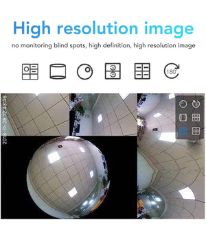 Videocamera V380s Ip Sorveglianza Panoramica Vr Cam 360° Wifi Telecamera         