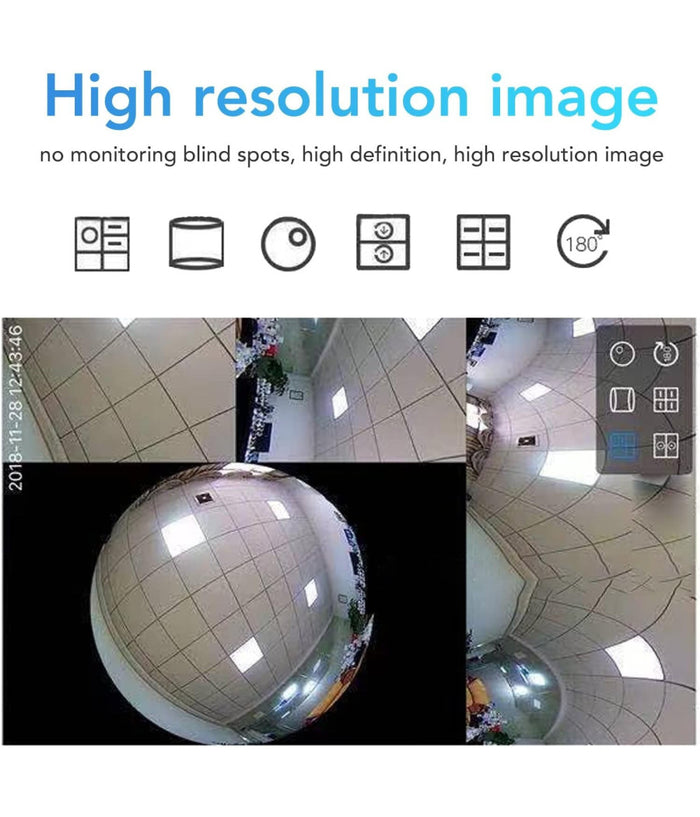 Videocamera V380s Ip Sorveglianza Panoramica Vr Cam 360° Wifi Telecamera         