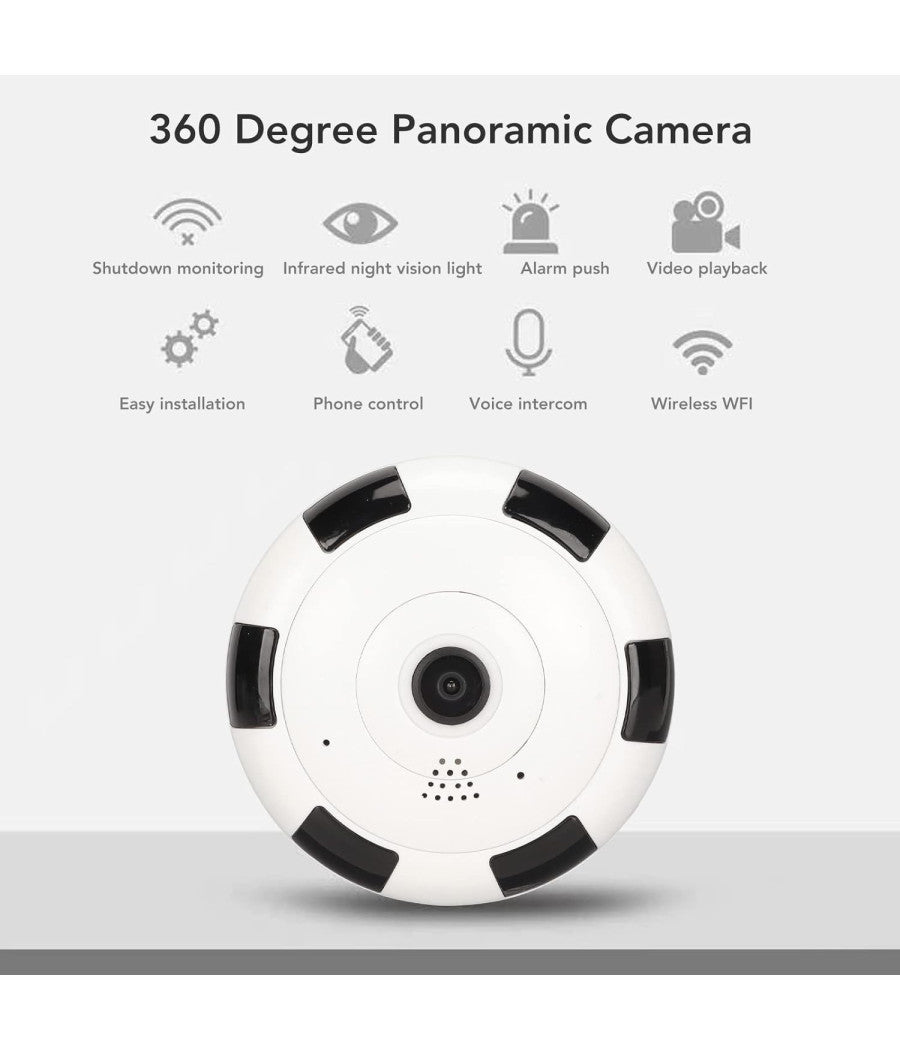 Videocamera V380s Ip Sorveglianza Panoramica Vr Cam 360° Wifi Telecamera         