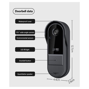 Trade Shop - Videocitofono Campanello Senza Fili Da Esterno Impermeabile Ip67 Schermo Ips 4,3'' -