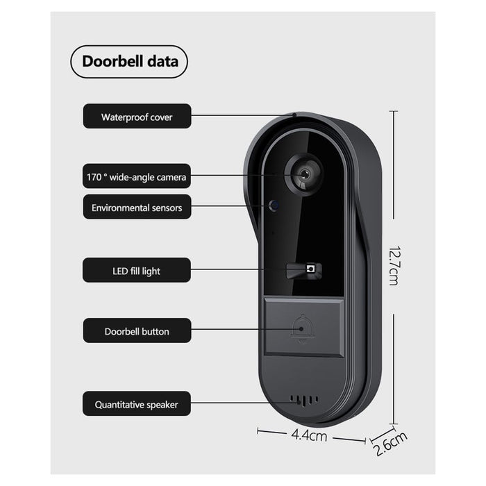 Trade Shop - Videocitofono Campanello Senza Fili Da Esterno Impermeabile Ip67 Schermo Ips 4,3'' -