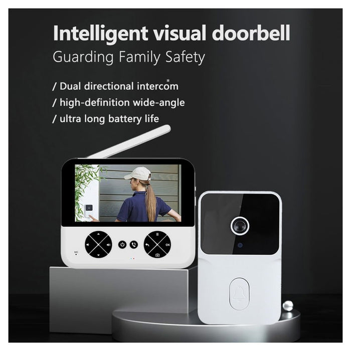 Trade Shop - Videocitofono Wireless Telecamera Schermo Ips 4,3" Visione Notturna Audio Bidirezionale -