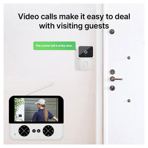 Trade Shop - Videocitofono Wireless Telecamera Schermo Ips 4,3" Visione Notturna Audio Bidirezionale -