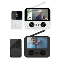 Trade Shop - Videocitofono Wireless Telecamera Schermo Ips 4,3" Visione Notturna Audio Bidirezionale -