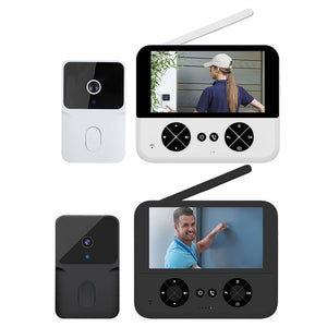Trade Shop - Videocitofono Wireless Telecamera Schermo Ips 4,3" Visione Notturna Audio Bidirezionale -