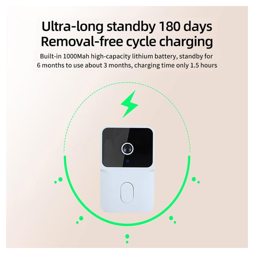 Trade Shop - Videocitofono Wireless Telecamera Schermo Ips 4,3" Visione Notturna Audio Bidirezionale -