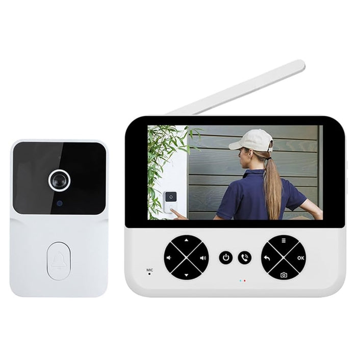 Trade Shop - Videocitofono Wireless Telecamera Schermo Ips 4,3" Visione Notturna Audio Bidirezionale -
