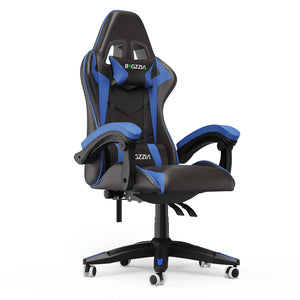Sedia gaming ergonomica - RATTANTREE - con Supporto Lombare Sedia da Gioco in Pelle Pu con Altezza Regolabile - Bleu